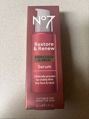 BNIB No7 Restore & Renew Firming Serum 1 fl oz